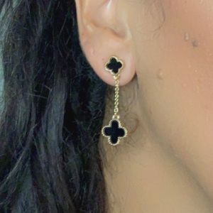 Black, dainty clove earrings